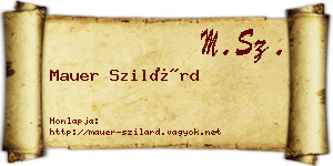 Mauer Szilárd névjegykártya