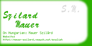szilard mauer business card
